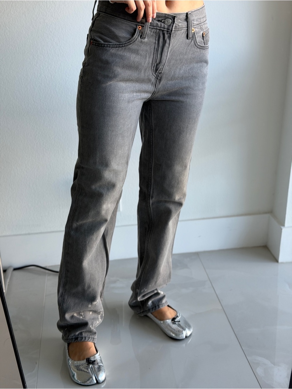 Classic Straight-Leg Gray women’s Jeans